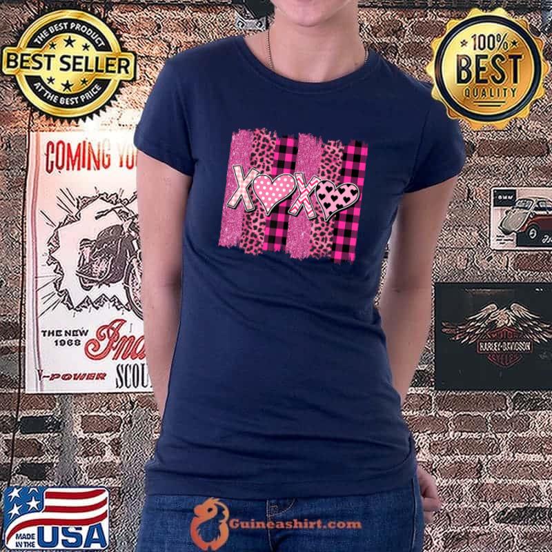 Funny Happy Valentine's Day Funny XOXO Leopard Valentine T-Shirt Ladiestee