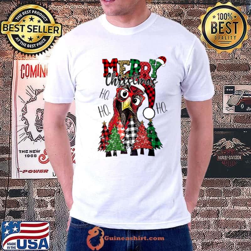 Funny HO HO HO Merry Christmas Chicken lover, Farmer Xmas Tree T- Unisex