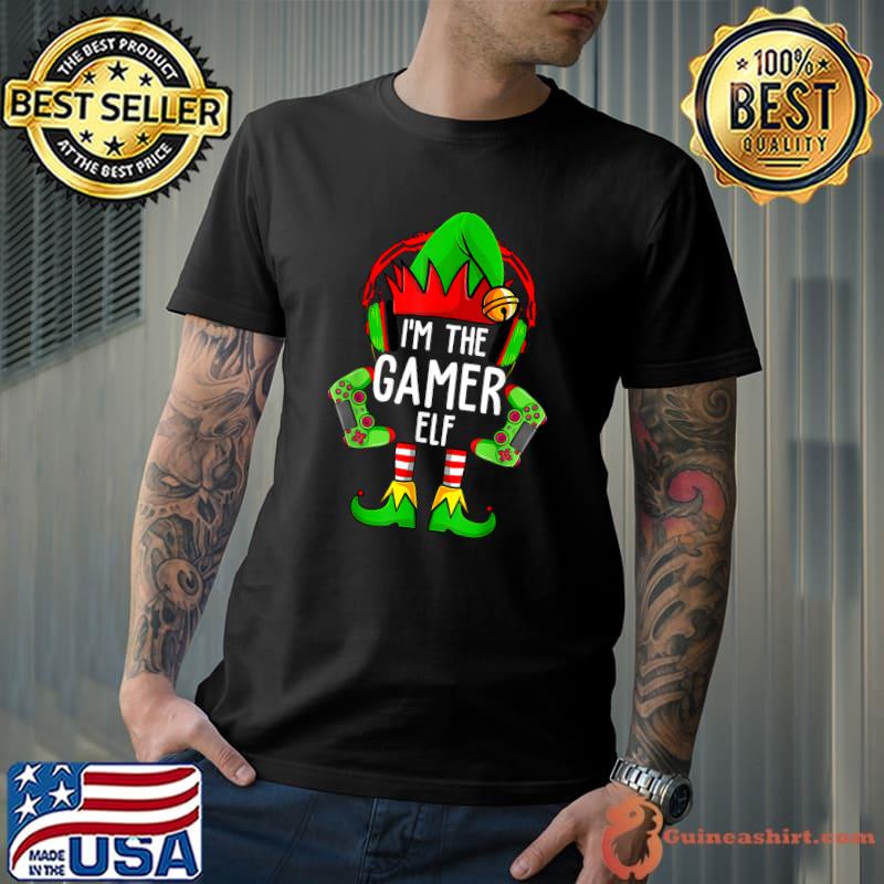 Funny Im The Gamer Elf Gaming Group Family Holiday Matching T-Shirt