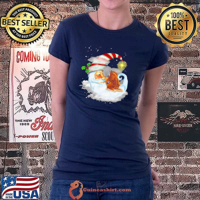 Funny Jesus Santa Moon With Horse Shirt