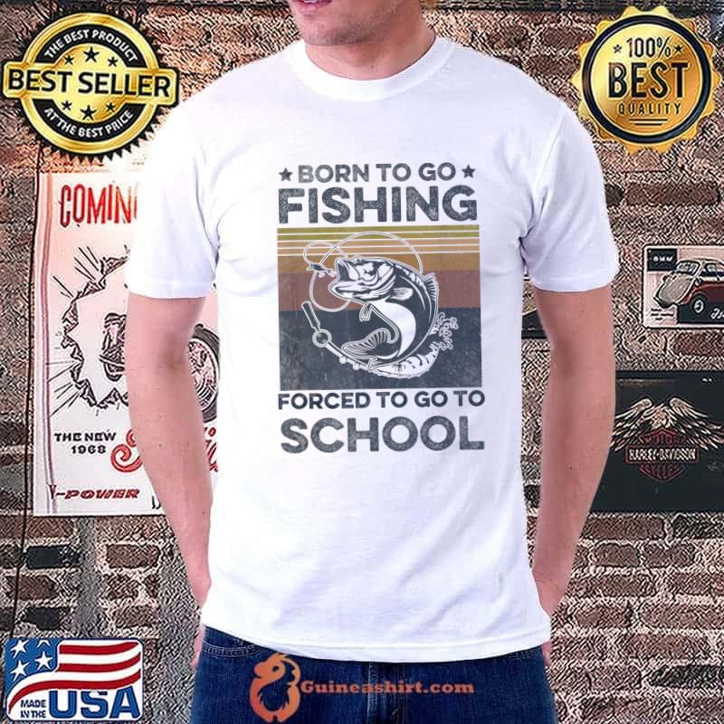 Funny Kids Fishing Born To Go Fishing Rod Pole Bass Bigmouth Fishs T-Shirt Unisex