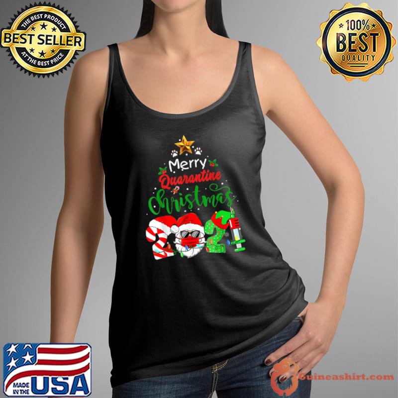 Funny Merry Quarantine Christmas 2021 Pajamas Matching Xmas Family T-Shirt Tank Top