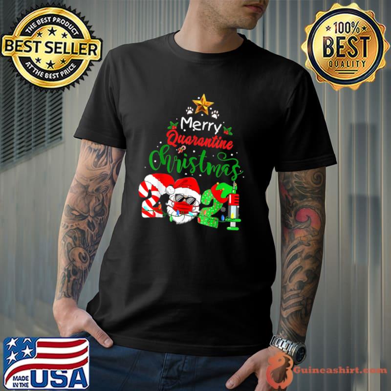 Funny Merry Quarantine Christmas 2021 Pajamas Matching Xmas Family T-Shirt Unisex