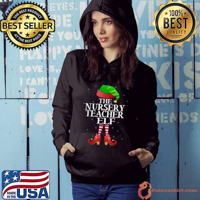 Funny Nursery Teacher Elf Funny Matching Pajama Group Christmas T-Shirt