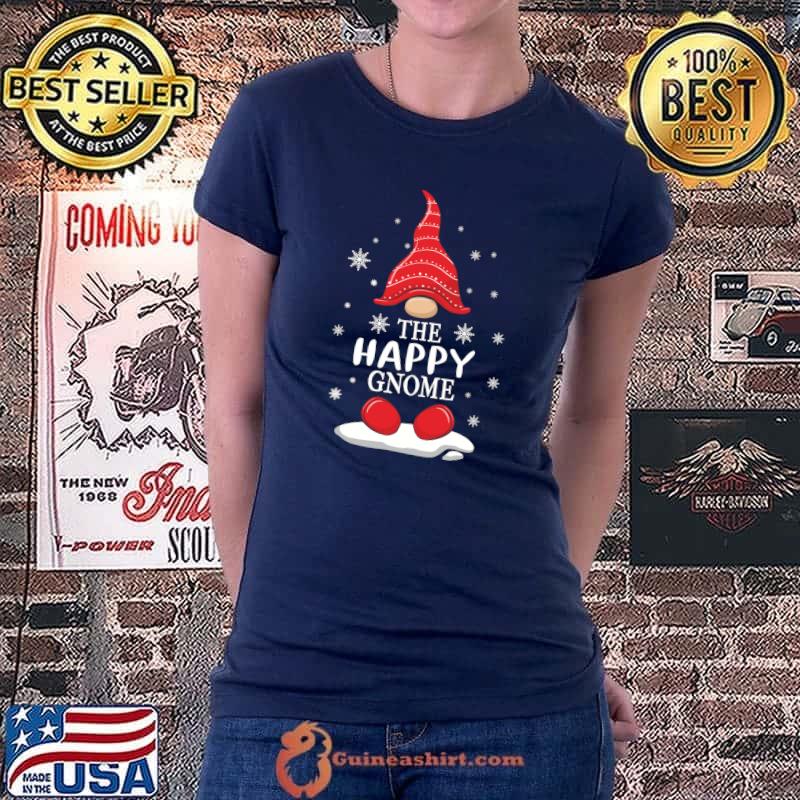 Funny The Happy Gnome Matching Family Christmas Pajamas T-Shirt Ladiestee