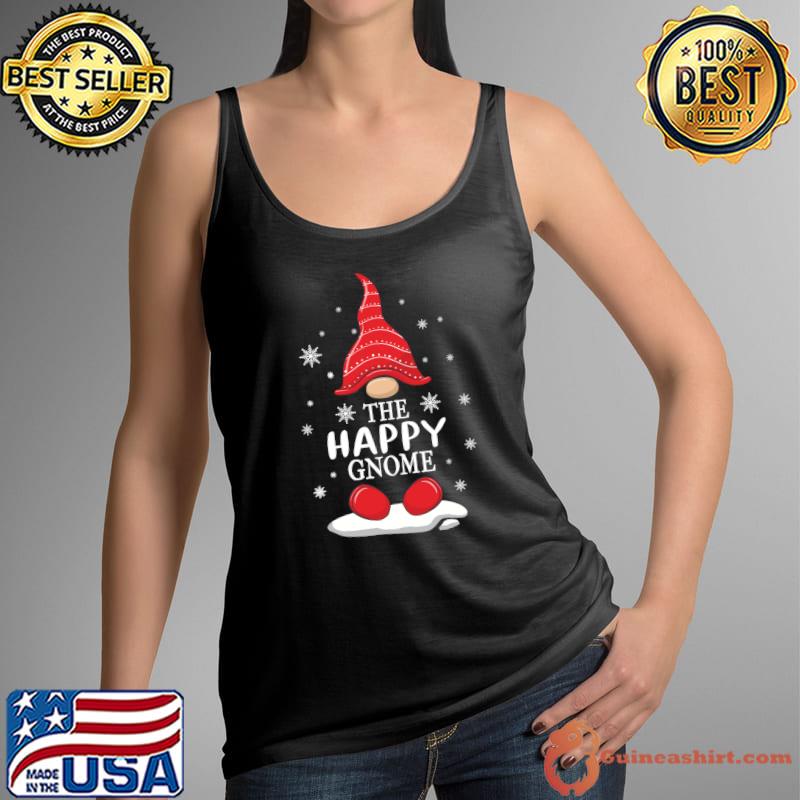 Funny The Happy Gnome Matching Family Christmas Pajamas T-Shirt Tank Top