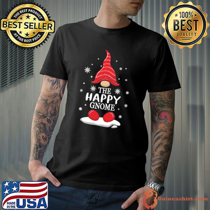 Funny The Happy Gnome Matching Family Christmas Pajamas T-Shirt