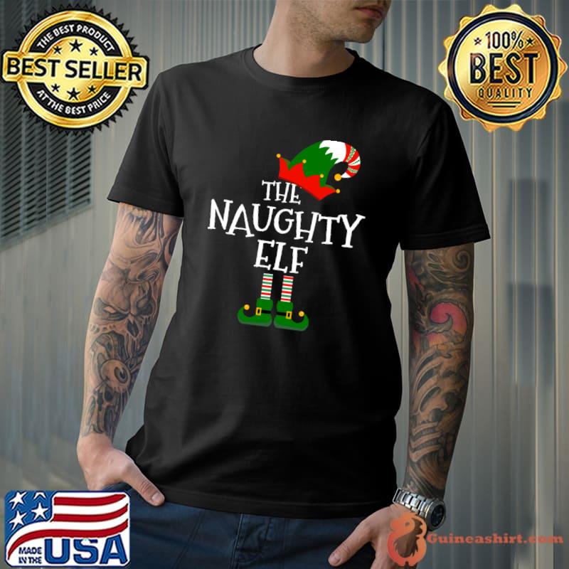 Funny The Naughty Elf Matching Family Group Gift Christmas T-Shirt