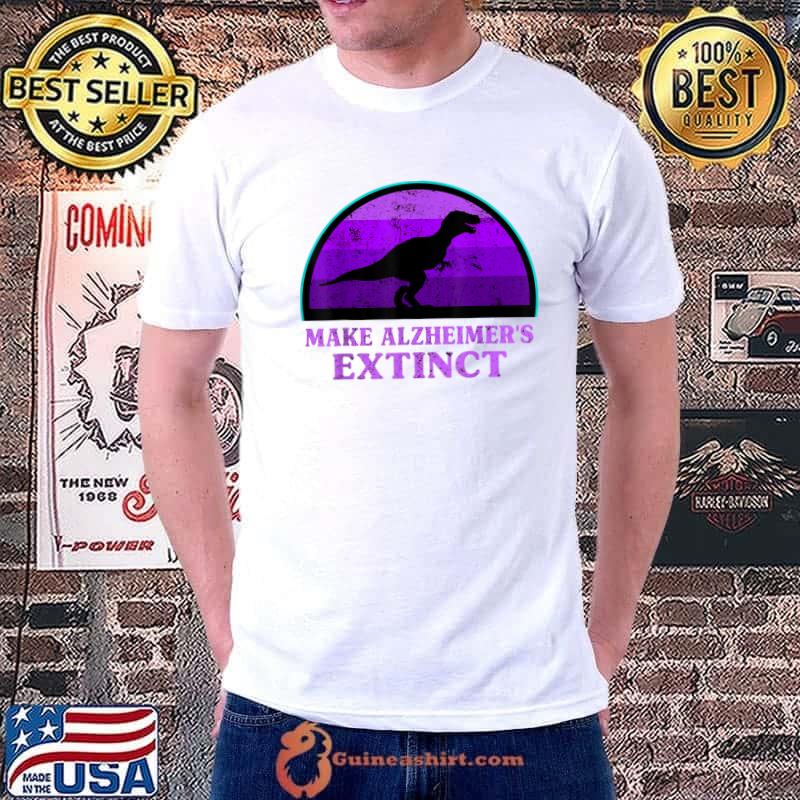 Funny Trex Dinosaur Make Alzheimers Extinct Awareness Kids Toddler T-Shirt