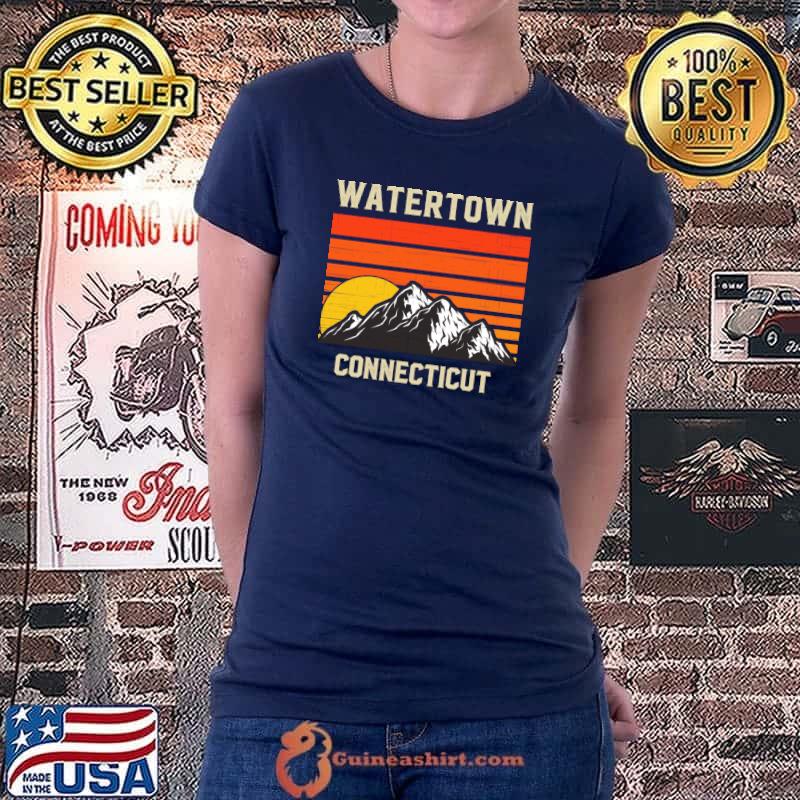 Funny Watertown Connecticut Retro City State USA Souvenir T- Ladiestee