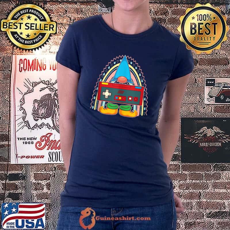 Garden Gnome Video Gaming Controller Gamer Nordic Gnome T-Shirt Ladiestee