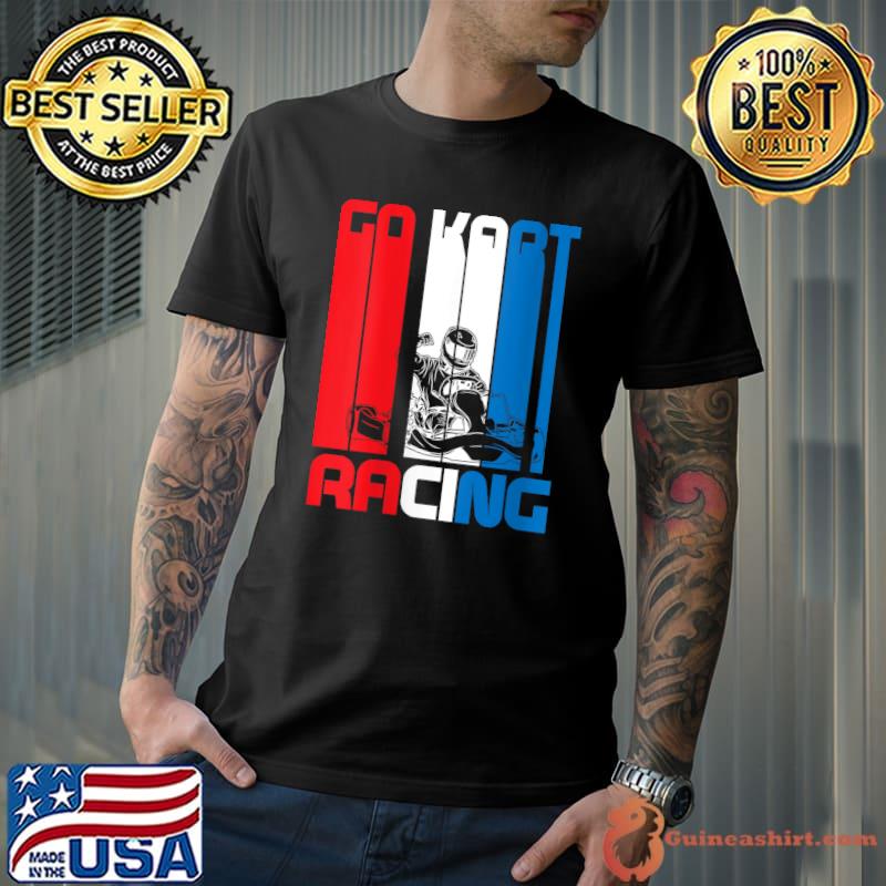 Go Kart Racing Flags USA Karting Go-Cart Racer T-shirt