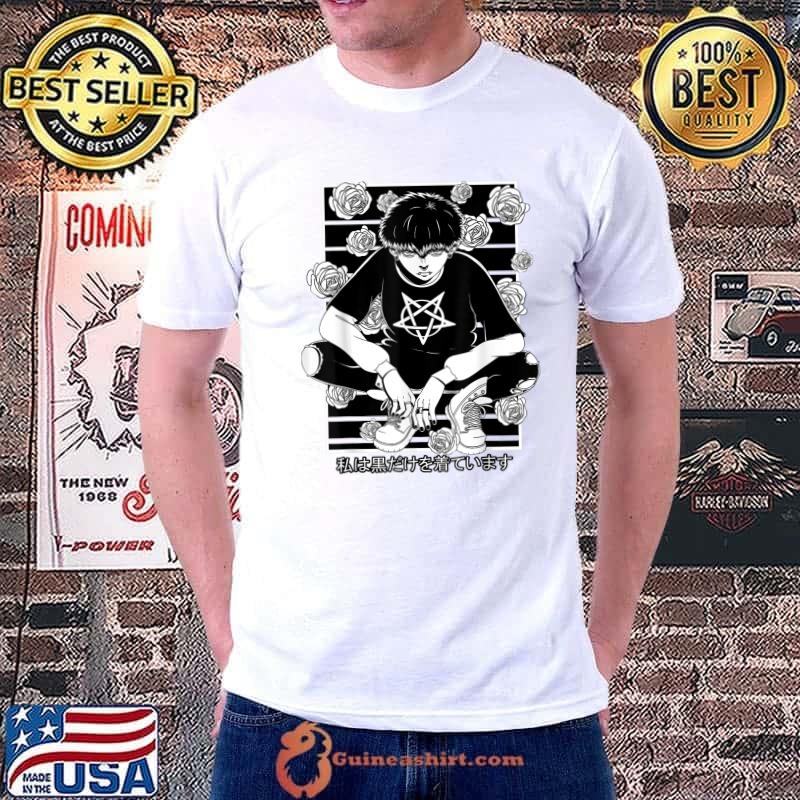 Goth Anime Boy Gothic Japanese Aesthetic Vaporware T-Shirt Unisex