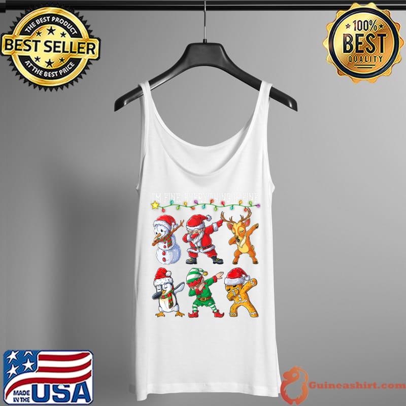 Lights I'm Fine Everything Is Fine Christmas Santa Friends T-Shirt Tank Top