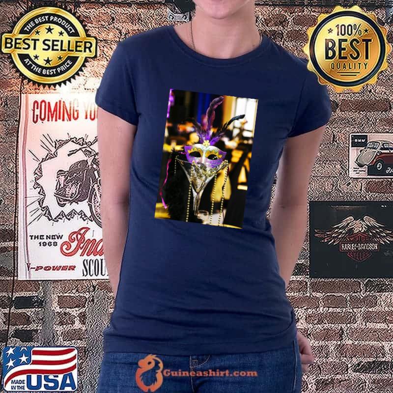 Mardi Gras Capuchon Mask New Orleans Carnival Costume T-Shirt Ladiestee