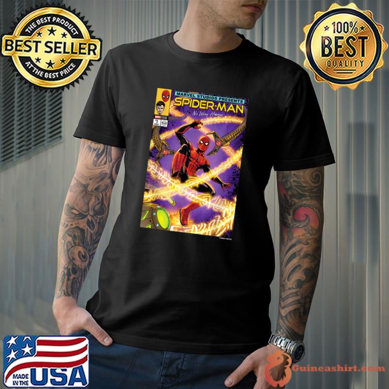 Marvel Spider-Man No Way Home Battle Comic Cover T-Shirt