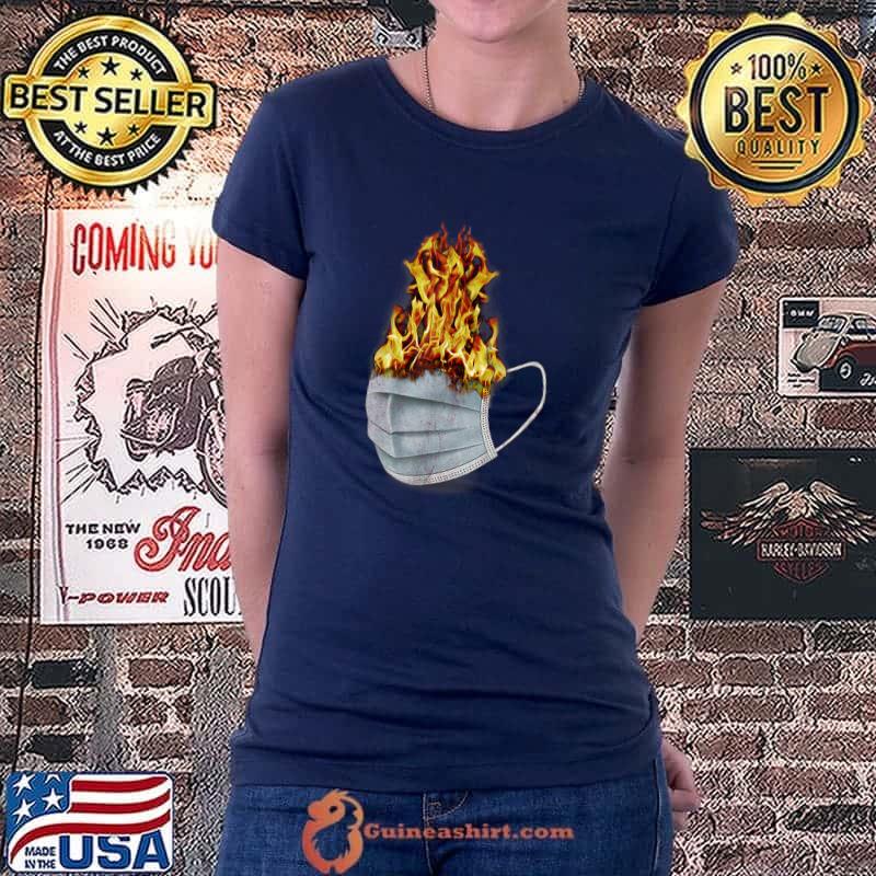 MASK - Pop Art Culture Social Expression Masks Surreal Flame T-Shirt Ladiestee