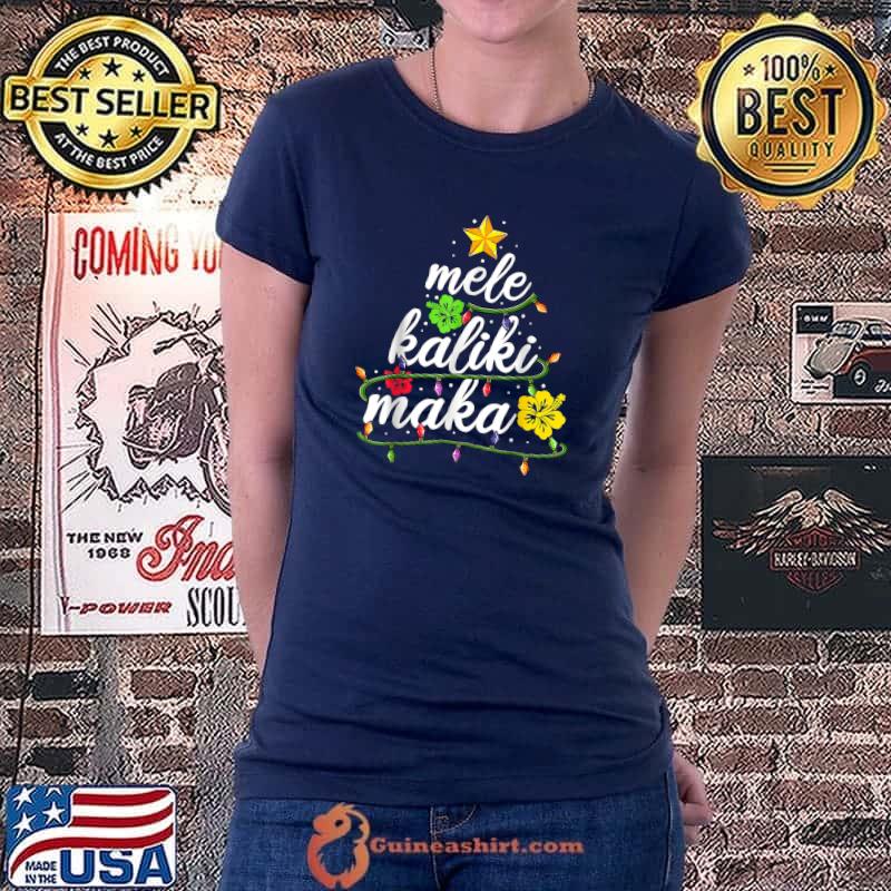 Mele kalikimaka Christmas Hawaiian Apparel, Santa Women Men T-Shirt Ladiestee