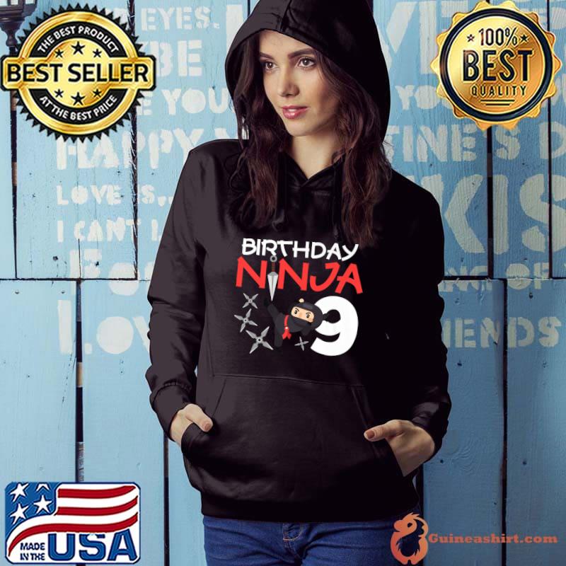 Nice Birthday Ninja 9 Year Old B-Day Matching Family Cute Japan Premium T-Shirt Hoodie