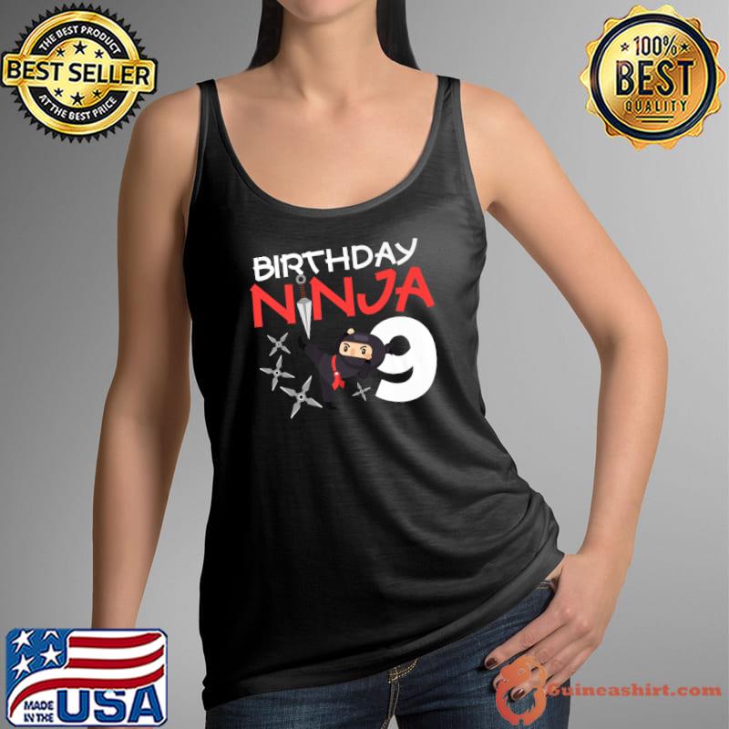 Nice Birthday Ninja 9 Year Old B-Day Matching Family Cute Japan Premium T-Shirt Tank Top