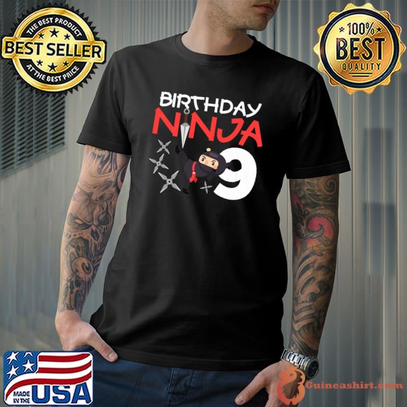 Nice Birthday Ninja 9 Year Old B-Day Matching Family Cute Japan Premium T-Shirt
