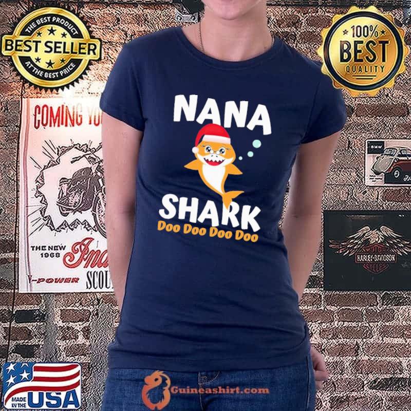 Nice Cute nana shark christmas mommy shark daddy shark shirt