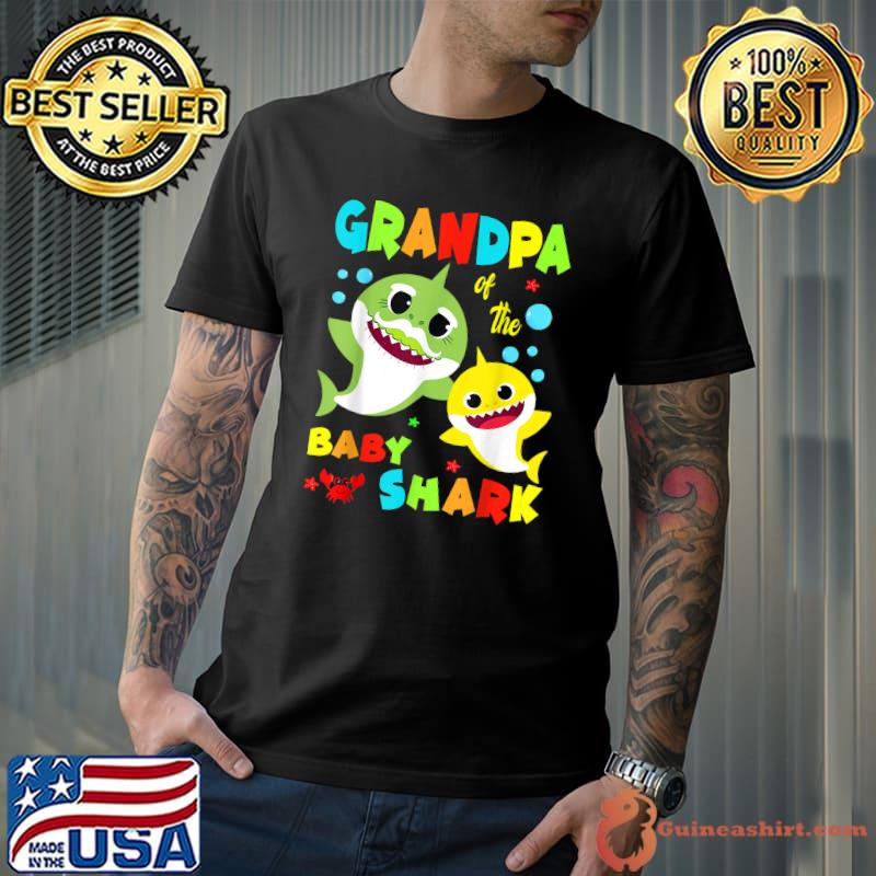 Nice Grandpa Of The Baby Shark Birthday Grandpa Shark T-Shirt Unisex