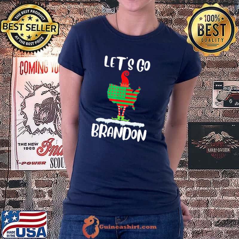 Nice Let’s Go Brandon Brayden Braden US Flag Sassy Elf Christmas T-Shirt