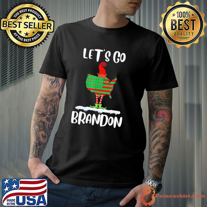Nice Let’s Go Brandon Brayden Braden US Flag Sassy Elf Christmas T-Shirt Unisex