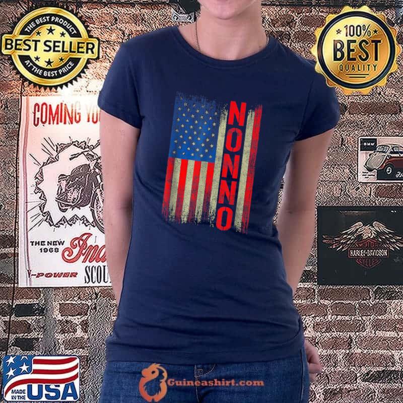 Nice Nonno Gift America Flag Gift For Men Father's Day Funny T-Shirt Ladiestee