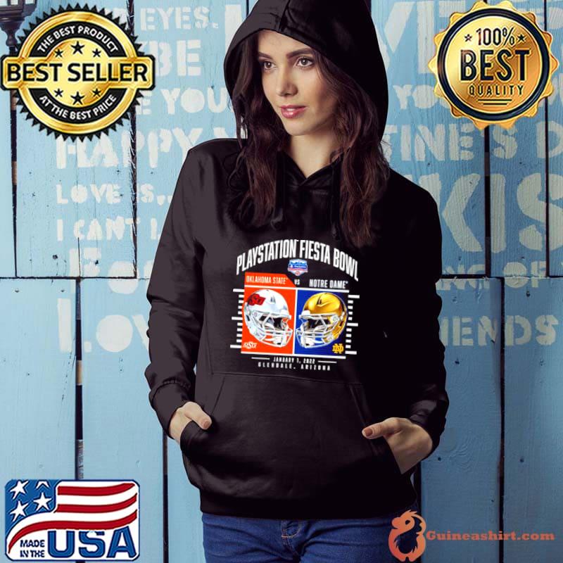 Nice Notre Dame Fighting Irish vs. Oklahoma State Cowboys 2022 Fiesta Bowl Matchup Coin Flip Shirt