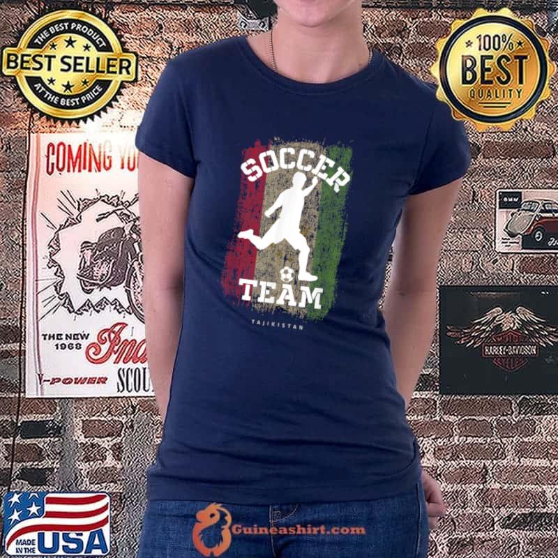 Nice Soccer Tajikistan Flag Football Team Soccer Player T Shirt