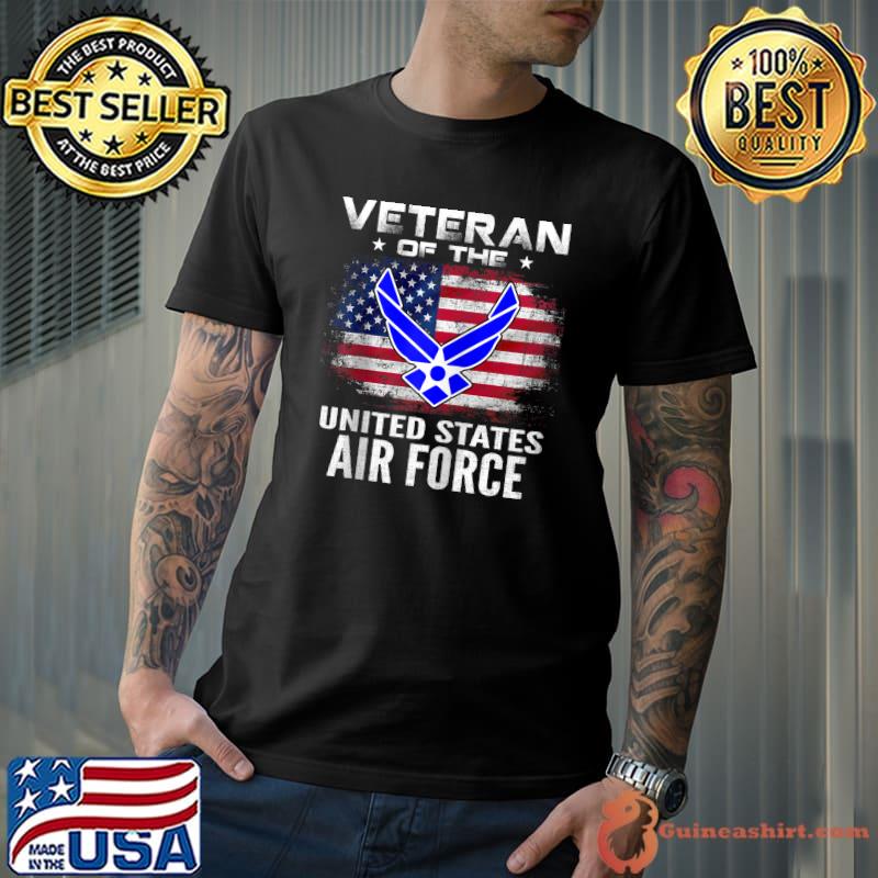 Nice Veteran Of The United States Air Force With American Flag T-shirt