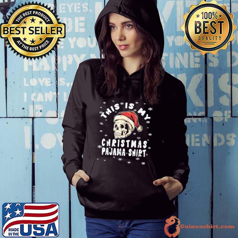 Nice Vintage Skull Santa Hat Skeleton Christmas Pajama T-Shirt