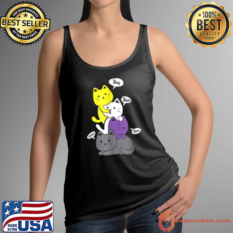 Nonbinary They Their Them Meow Cute Kawaii 2022 Gift T-Shirt Tank Top