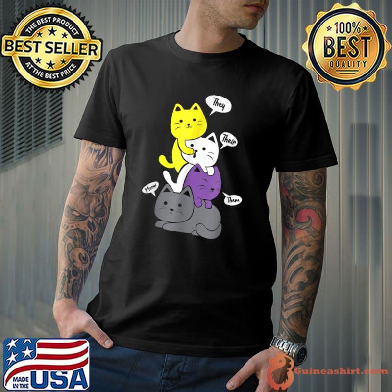 Nonbinary They Their Them Meow Cute Kawaii 2022 Gift T-Shirt