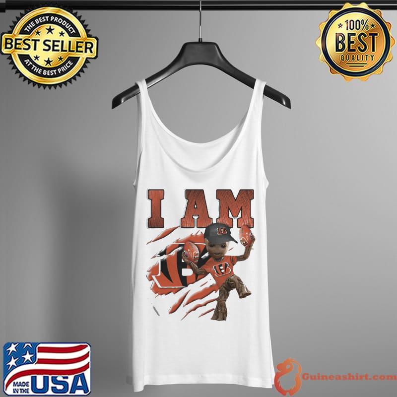 Official Baby Groot I Am Cincinnati Bengals Tank Top