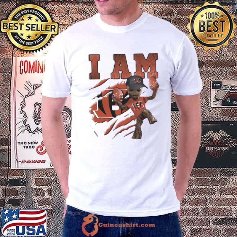 Official Baby Groot I Am Cincinnati Bengals Unisex
