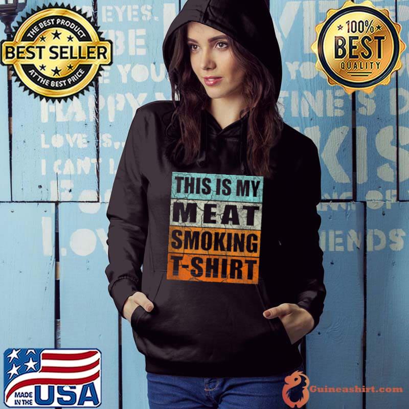 Official BBQ Smoker Themed Retro - Vintage My Meat Smoking T- Hoodie