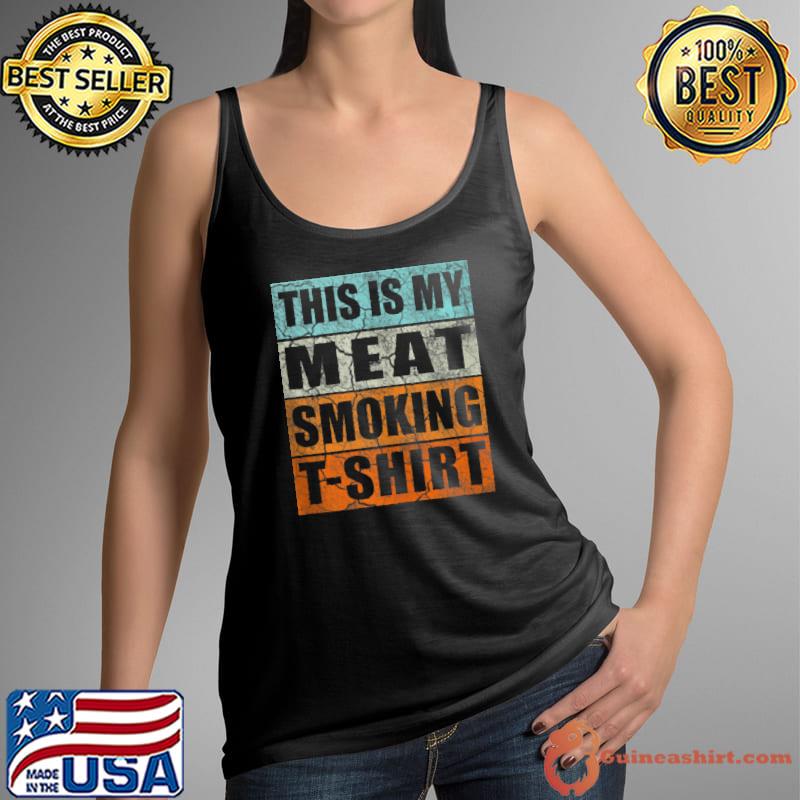 Official BBQ Smoker Themed Retro - Vintage My Meat Smoking T- Tank Top