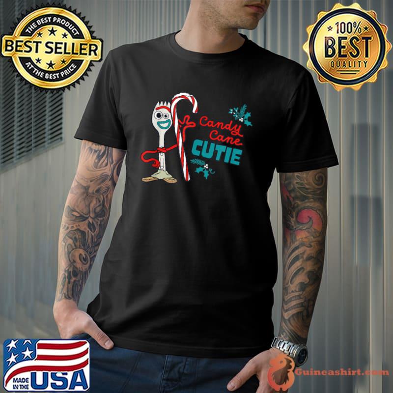 Official Disney and Pixar’s Toy Story Forky Candy Cane Cutie Holiday T Shirt Unisex
