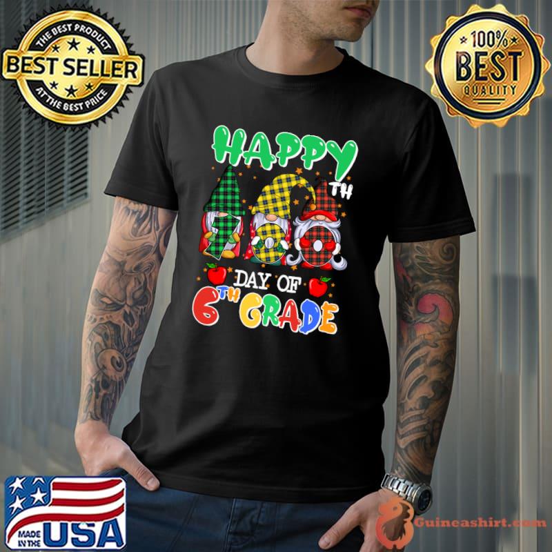 Official Happy 100th Day Of School 6th Grade Gnomes T-shirt