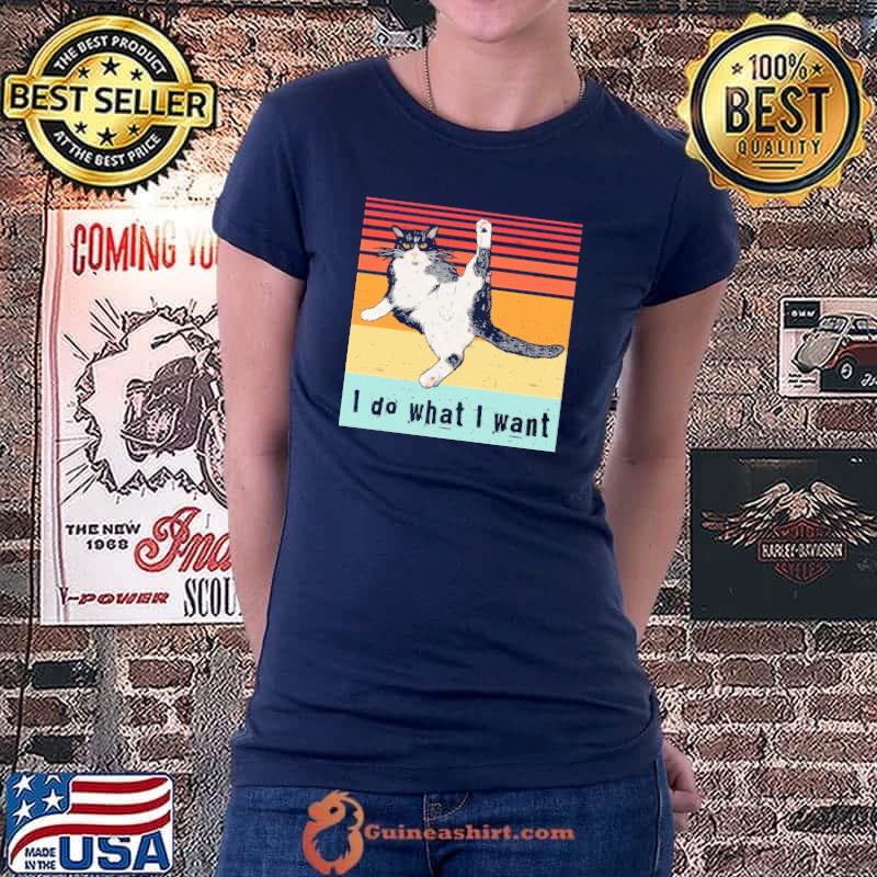 Official I Do What I Want Cat Vintage Shirt Ladiestee