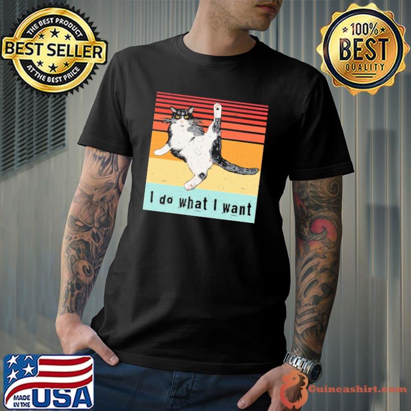 Official I Do What I Want Cat Vintage Shirt Unisex