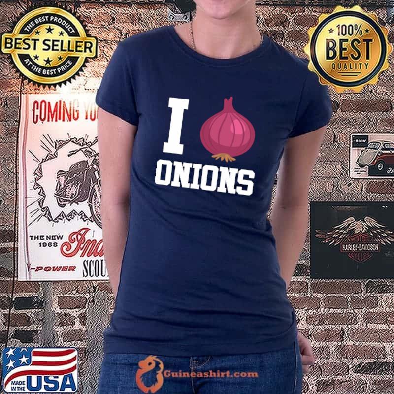 Official I Love Onions Onion Vegetable Chef Cooking Kitchen T- Ladiestee