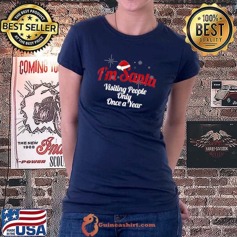 Official Introvert like Santa, sarcastic Anti Christmas Apparel Xmas T-Shirt Ladiestee