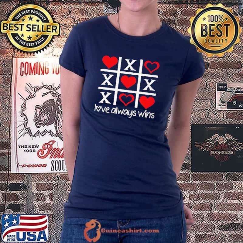 Official Love always win xoxo hugs and kisses heart Valentines day shirt