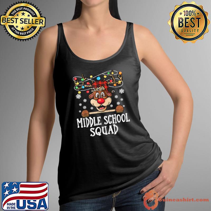 Official Middle School Squad Reindeer Christmas Teacher squad Xmas T-Shirt Tank Top