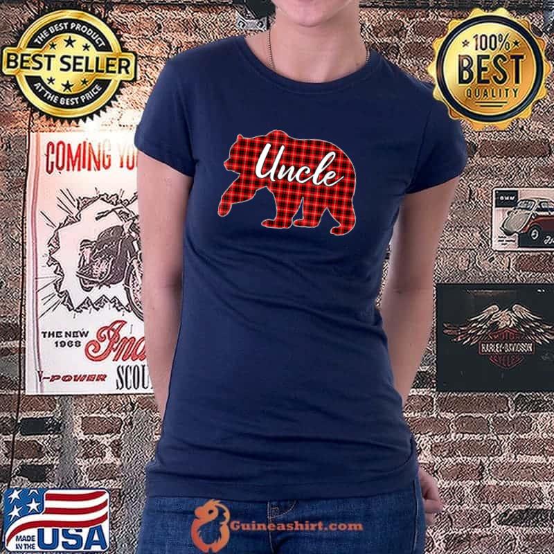 Official Red Plaid Uncle Bear Matching Pajama Family Buffalo T Shirt