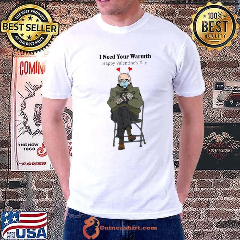 Original Bernie Sanders Mittens Sitting Wearing Mask Valentine’s day T-Shirt Unisex